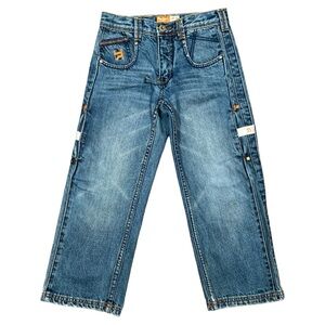 Pepe Jeans London Boys Graphic Denim Blue Jeans with Side Pockets